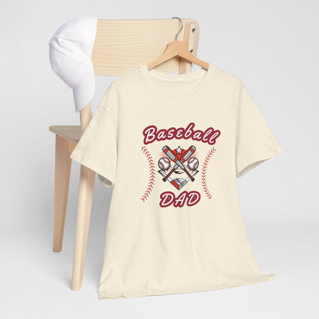 Baseball Dad T-Shirt – Vintage Crossed Bats & Glove Tee for Sports Fans, Father's Day Gift