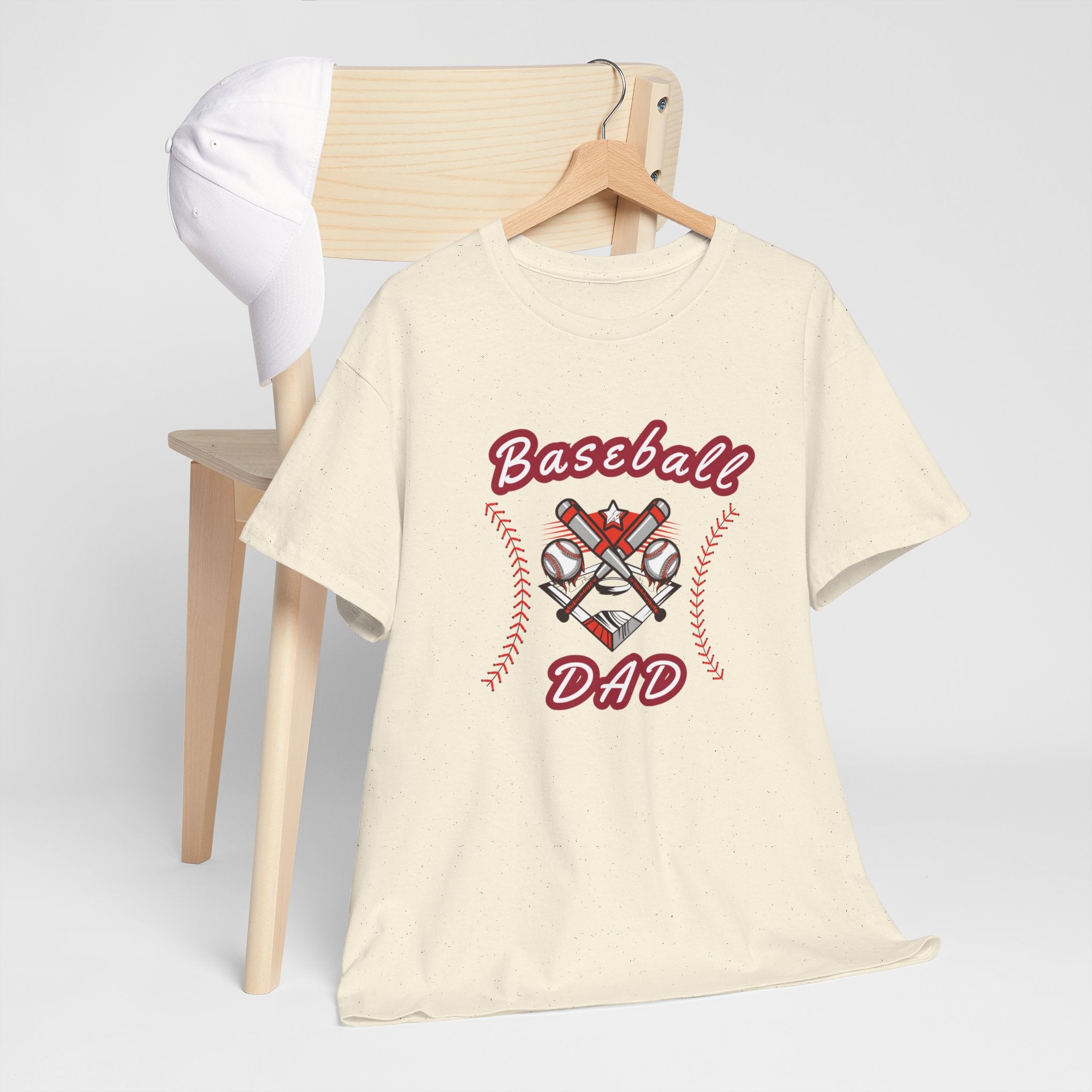 Baseball Dad T-Shirt – Vintage Crossed Bats & Glove Tee for Sports Fans, Father's Day Gift