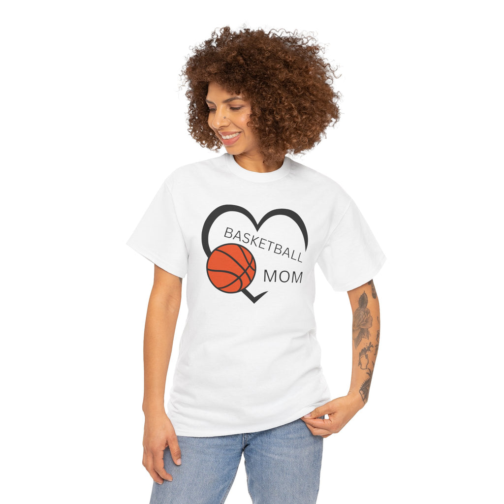 Basketball Mom T-Shirt – Heart & Basketball Design