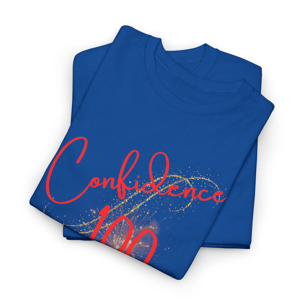Confidence 100 T-Shirt — Inspirational Script Graphic Tee