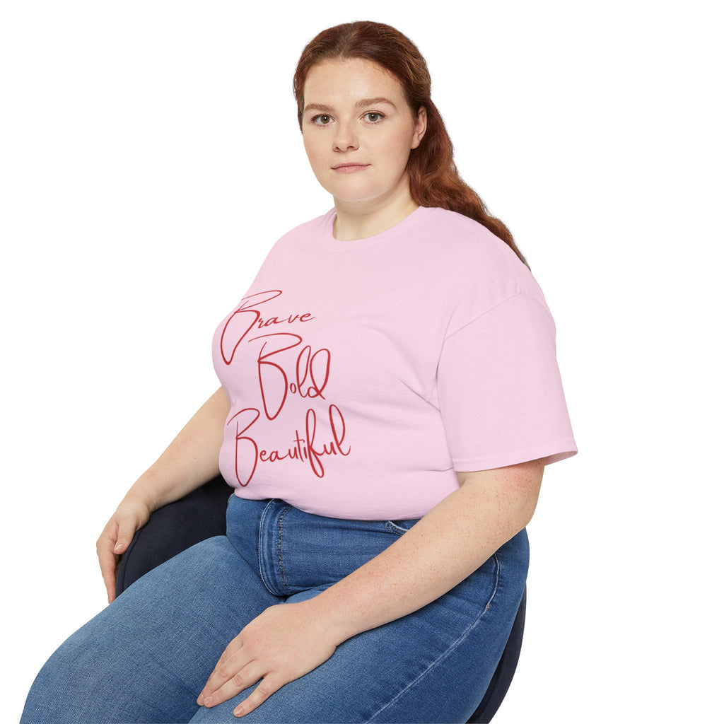 Brave Bold Beautiful Tee — Inspirational Script Women's T‑Shirt
