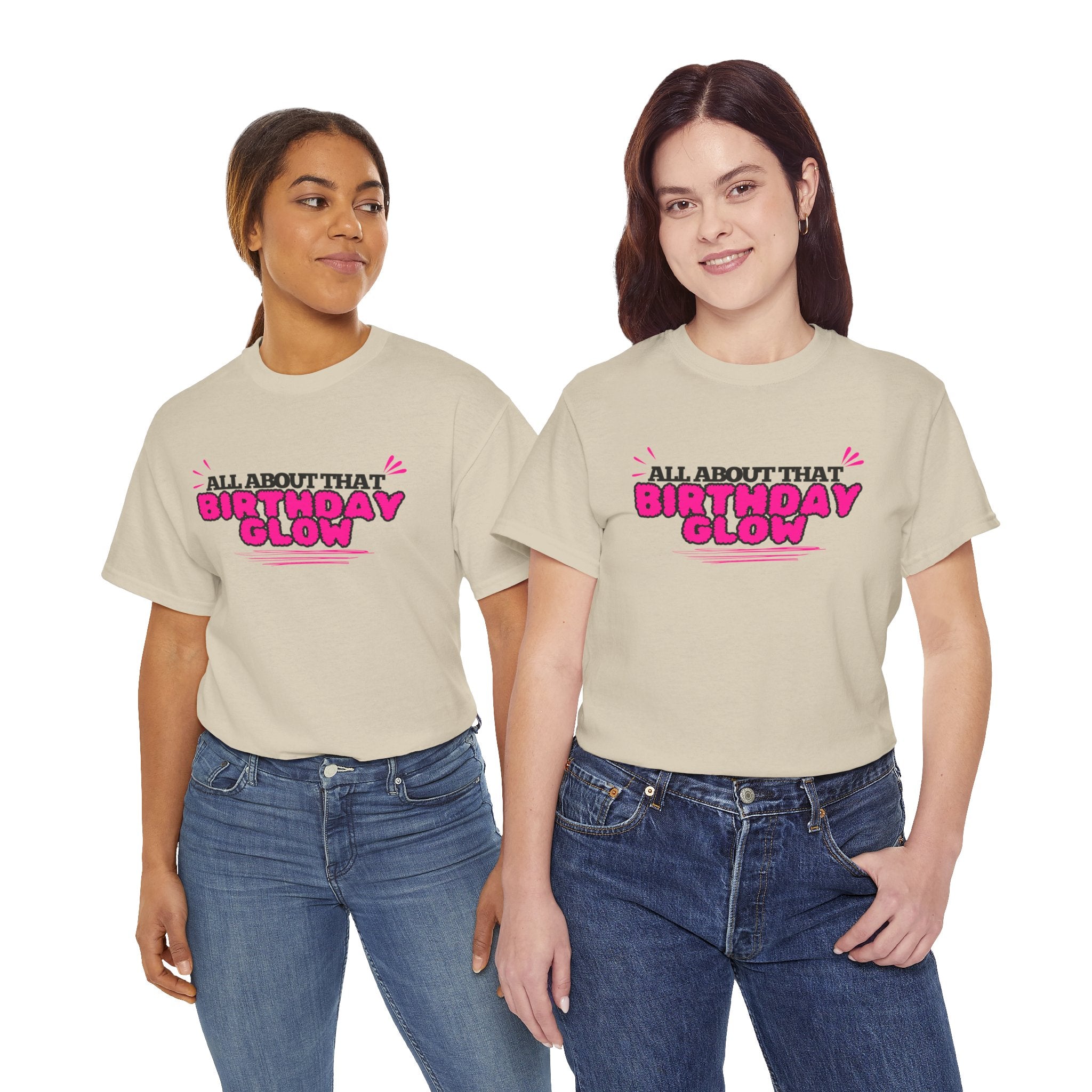 Birthday Glow Tee — "All About That Birthday Glow" Graphic Shirt
