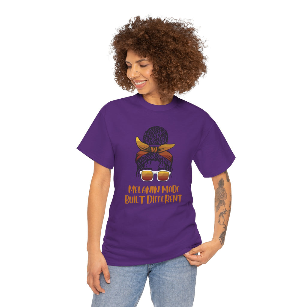 T-Shirt — "Melanin Made, Built Different" Graphic Tee