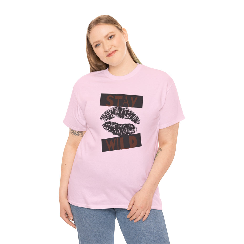 Stay Wild Lip Print T‑Shirt