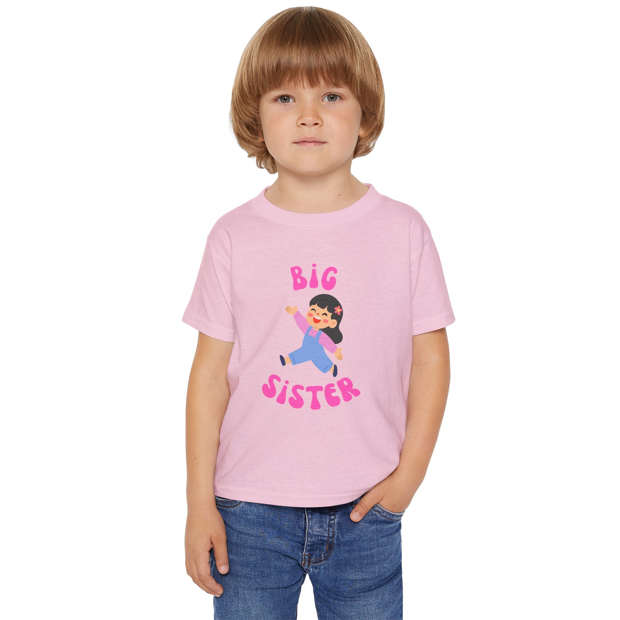 Big Sister Toddler T-Shirt — Cute Cartoon Sibling Announcement Tee