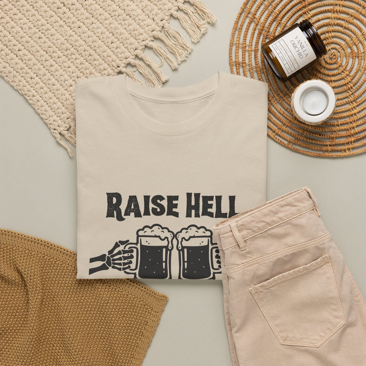 Raise Hell and Raise a Glass T-Shirt — Cheers Beer Drinking Tee