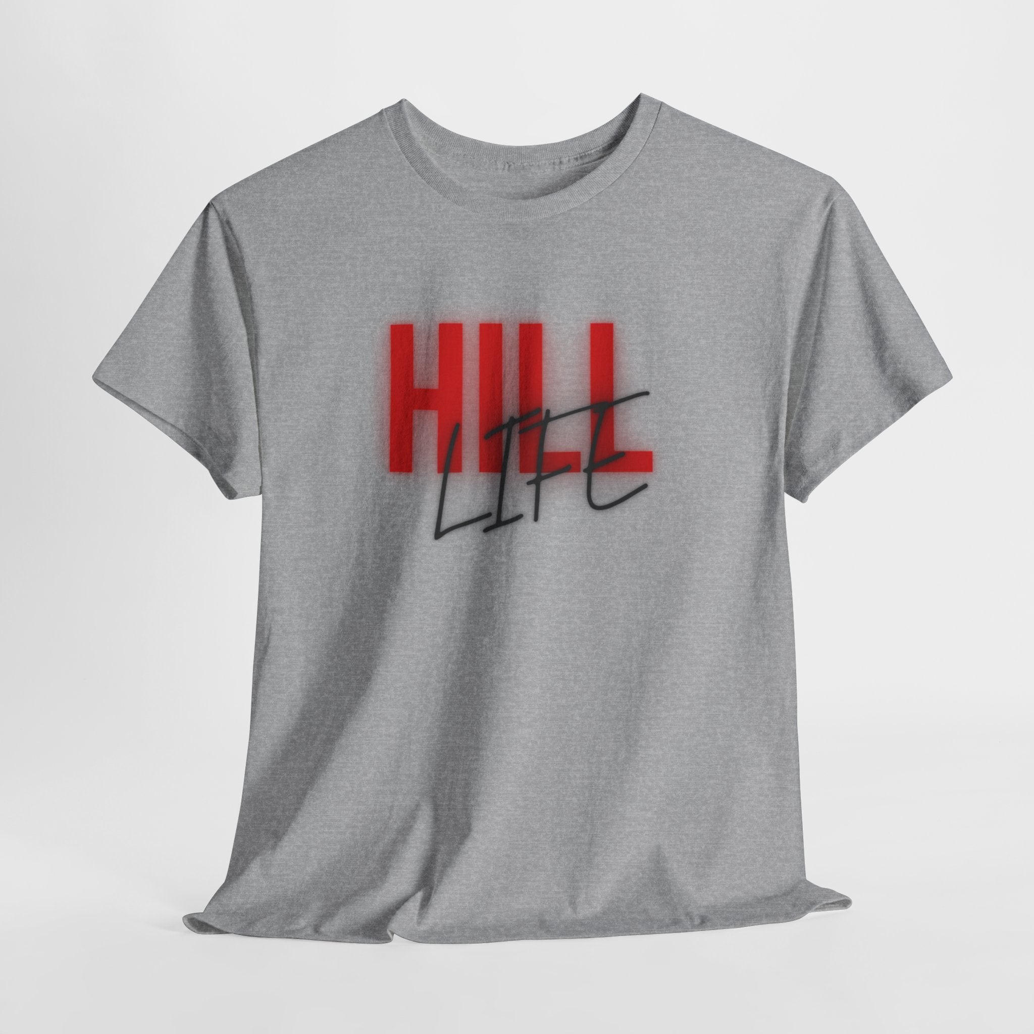 Hill Life Tee — Red Gradient Graphic T-Shirt