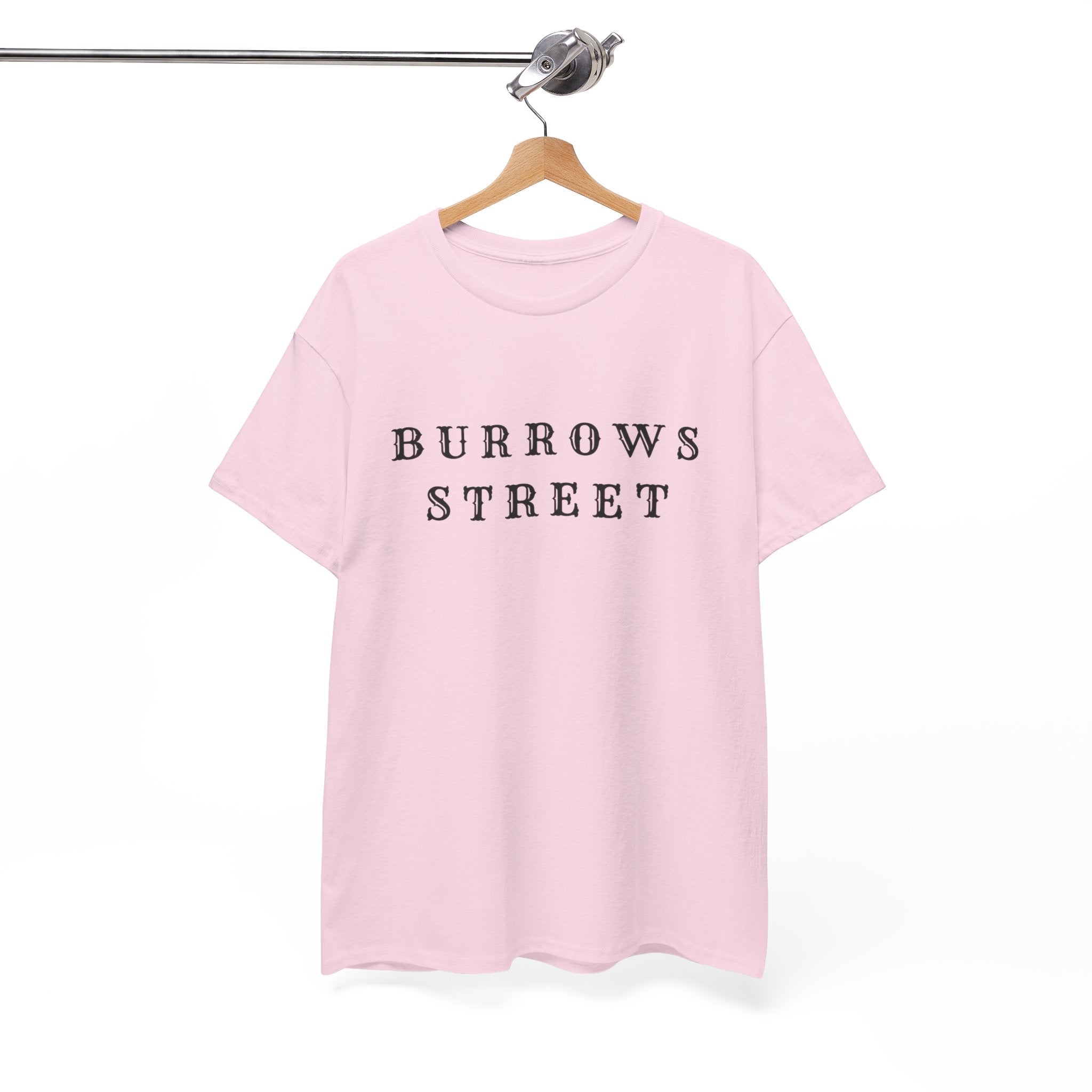 Burrows Street T‑Shirt — Minimalist Vintage Lettering Tee