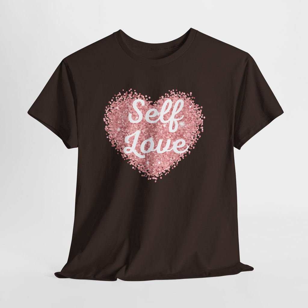 Self Love Tee — Pink Heart Mental Health Awareness Shirt