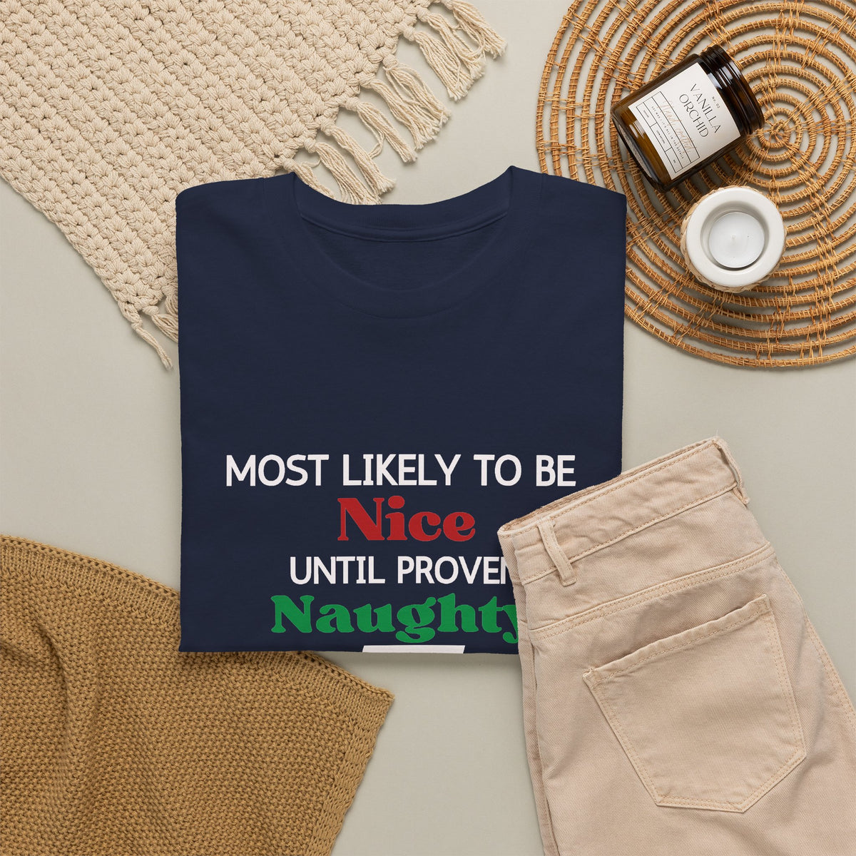 Most Likely to Be Nice Until Proven Naughty Christmas T-Shirt