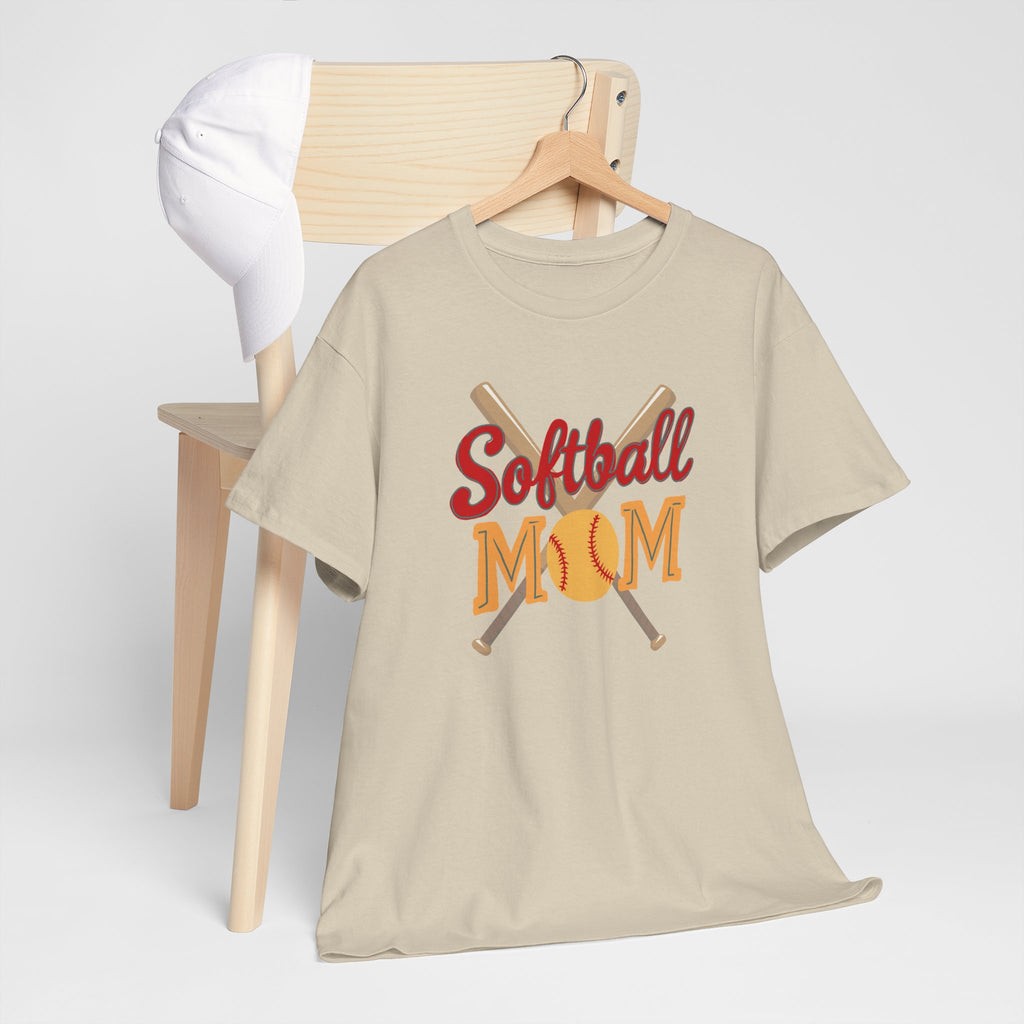 Softball Mom T‑Shirt — Retro Crossed Bats & Ball Tee for Proud Moms