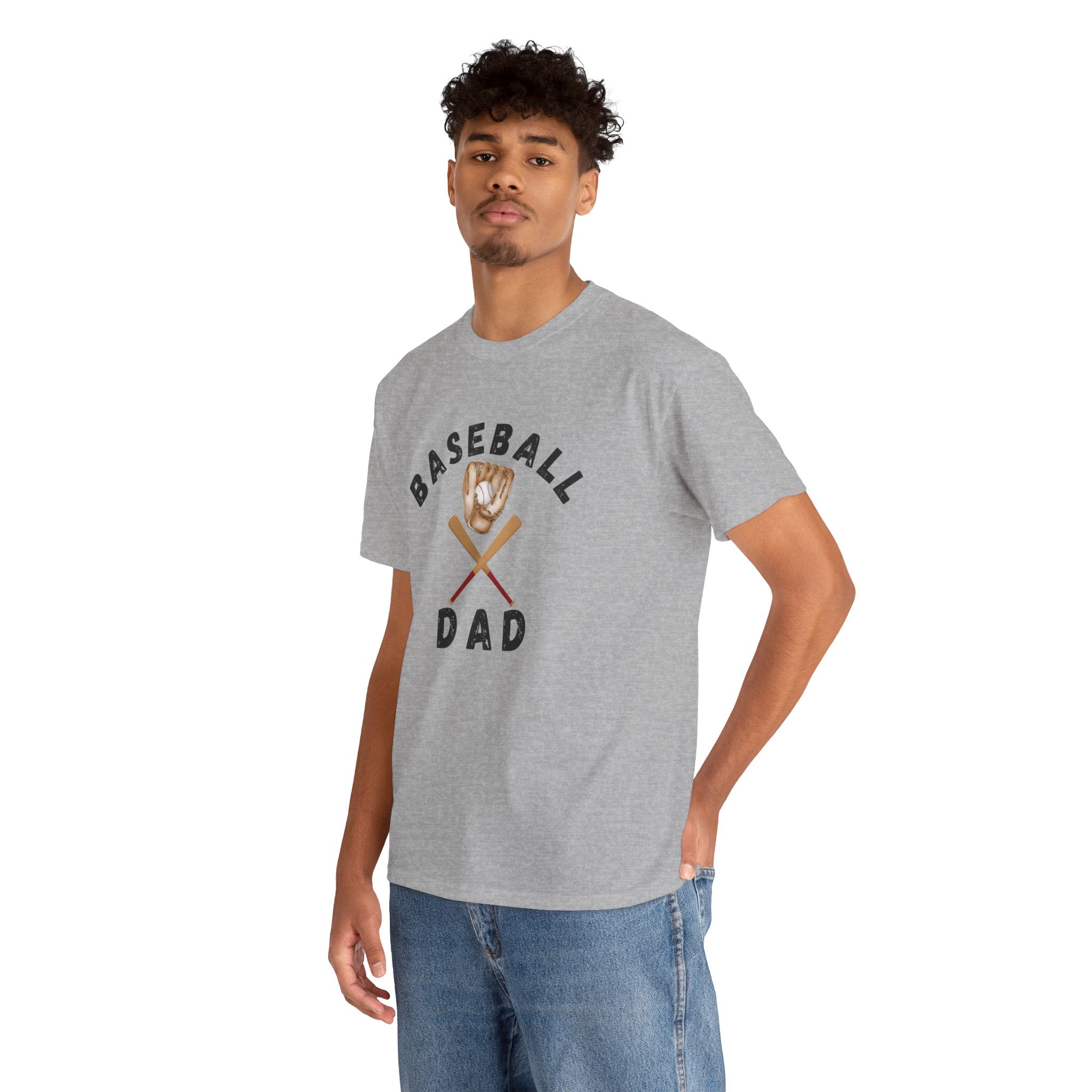 Baseball Dad Tee — Vintage Glove & Crossed Bats Graphic Shirt