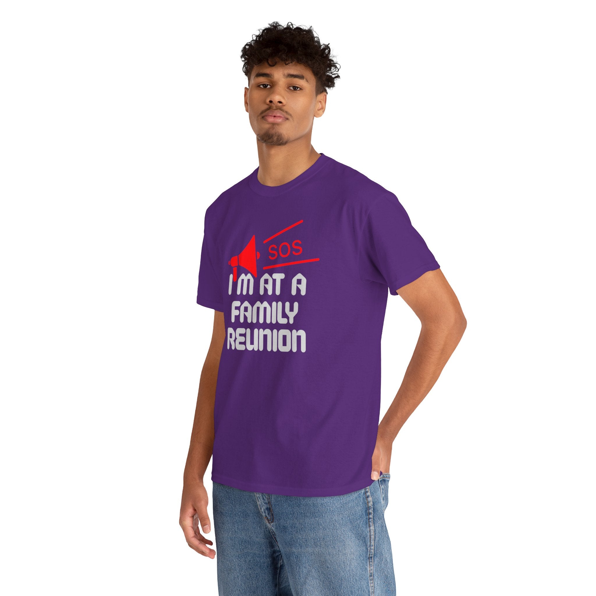 I'm At A Family Reunion T‑Shirt — Funny SOS Megaphone Family Reunion Tee