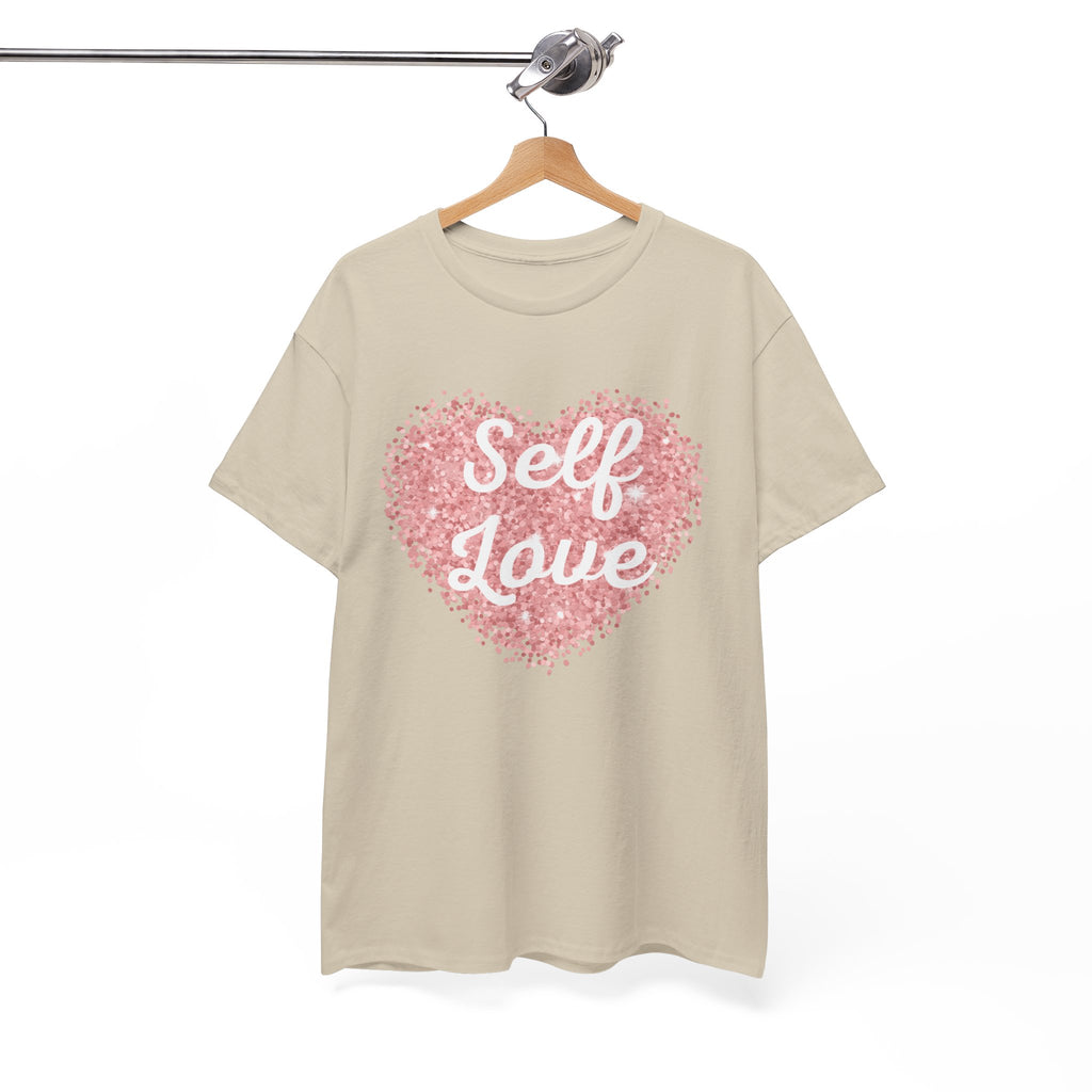 Self Love Tee — Pink Heart Mental Health Awareness Shirt
