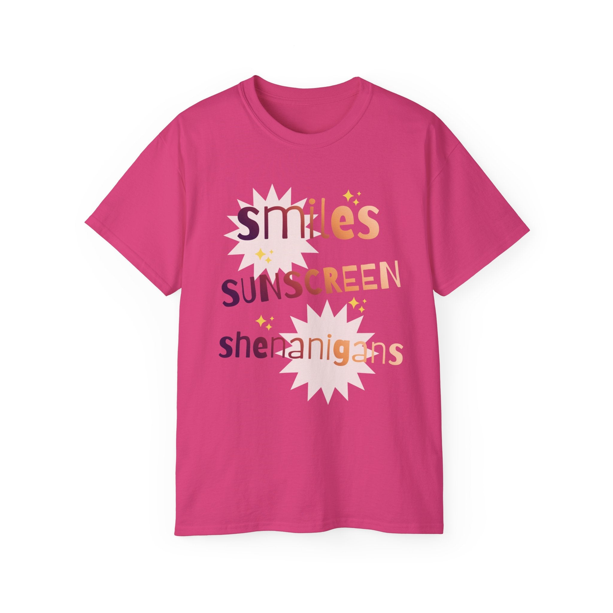 Smiles Sunscreen Shenanigans Tee — Fun Summer Beach Shirt