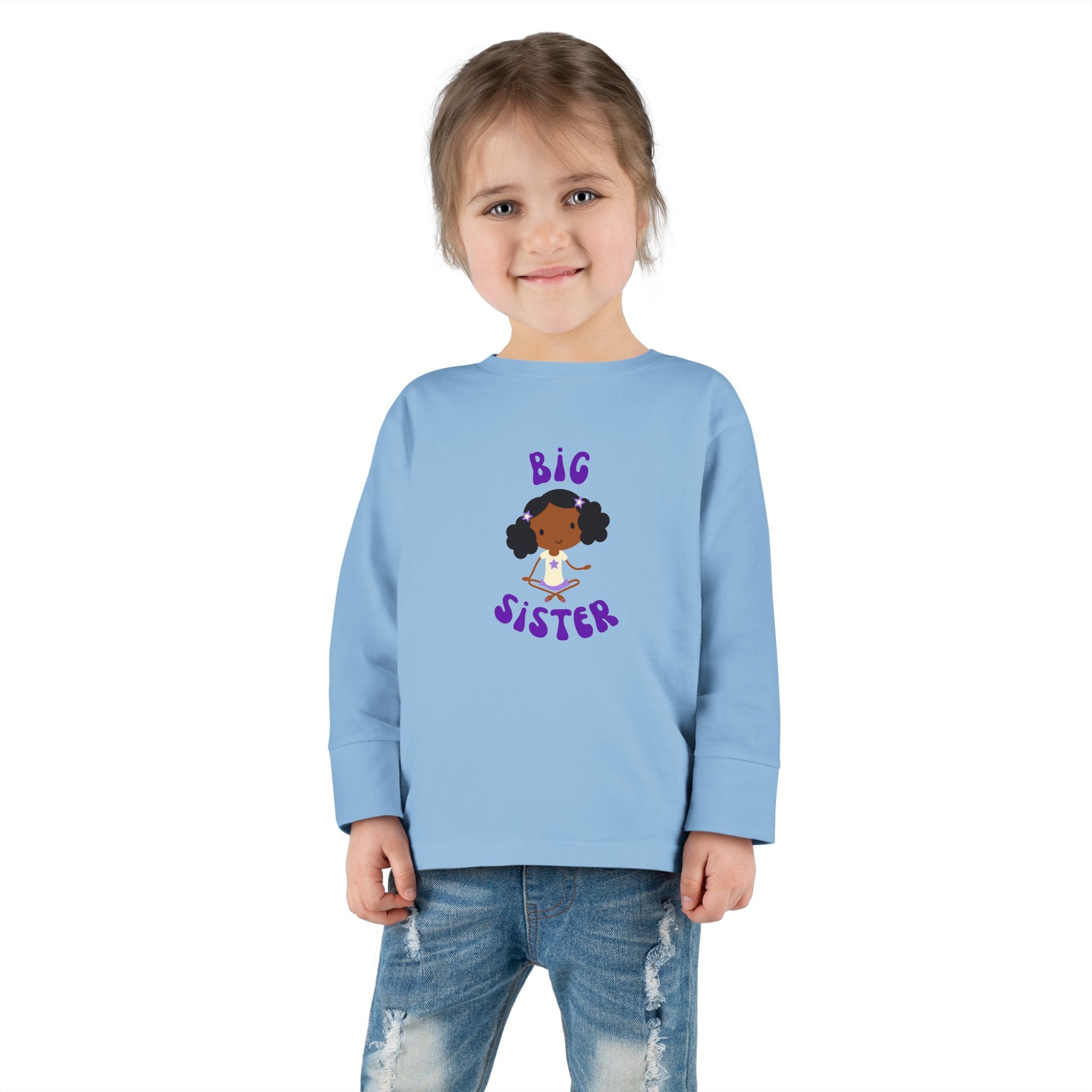 Big Sister Toddler Long Sleeve Tee — Cute Sister Announcement Shirt