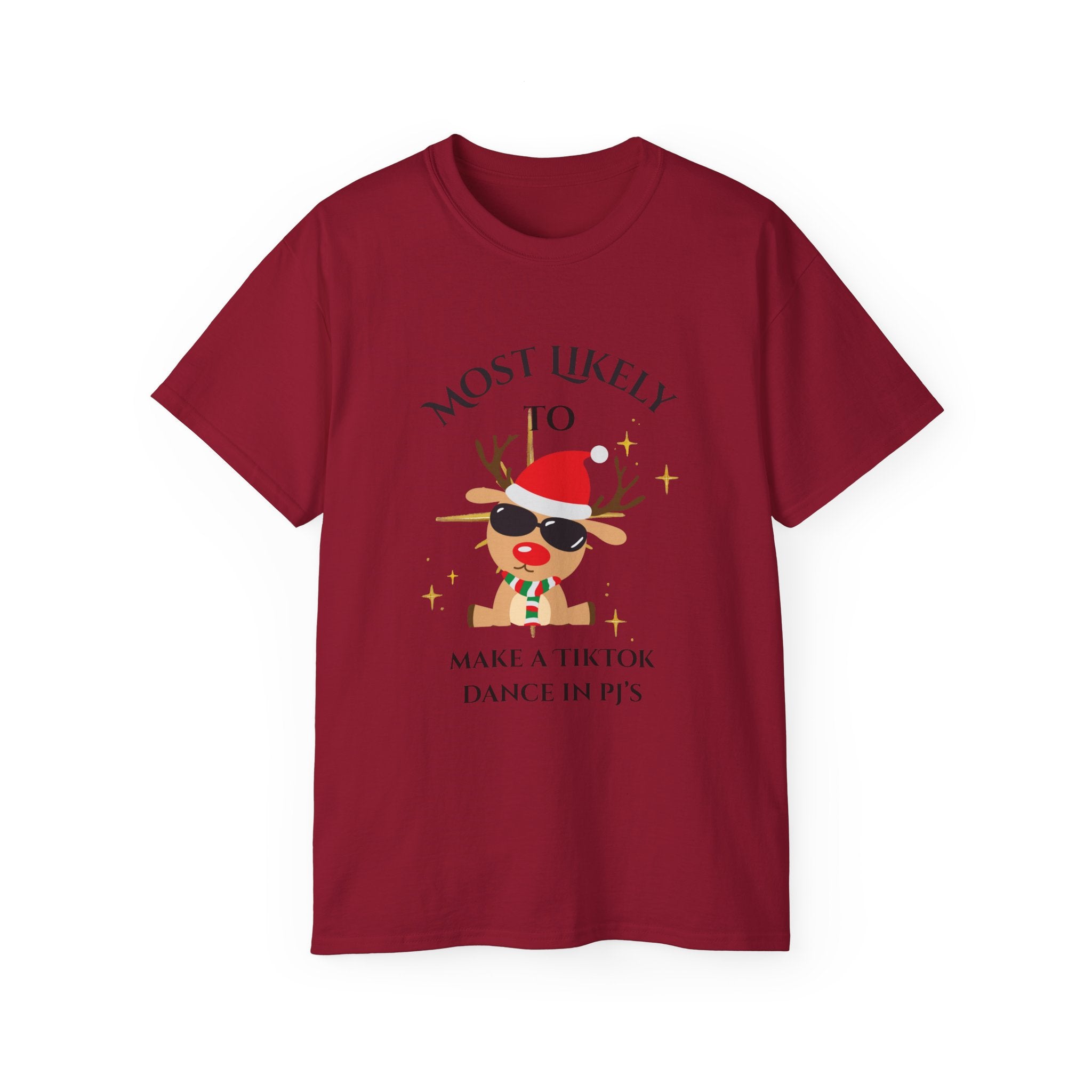 Most Likely to Make a TikTok... Funny Holiday T-Shirt, Perfect for Christmas Parties, Gift for Friends, Family Fun, Great for TikTok Dances