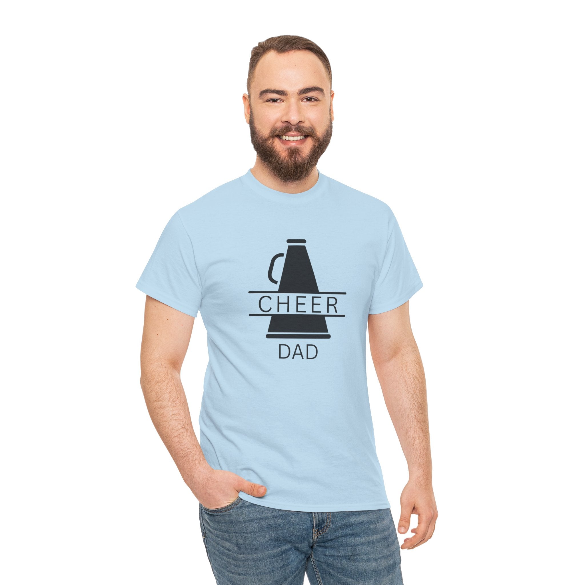 Cheer Dad T-Shirt – Megaphone Graphic Tee for Proud Cheerleading Fathers
