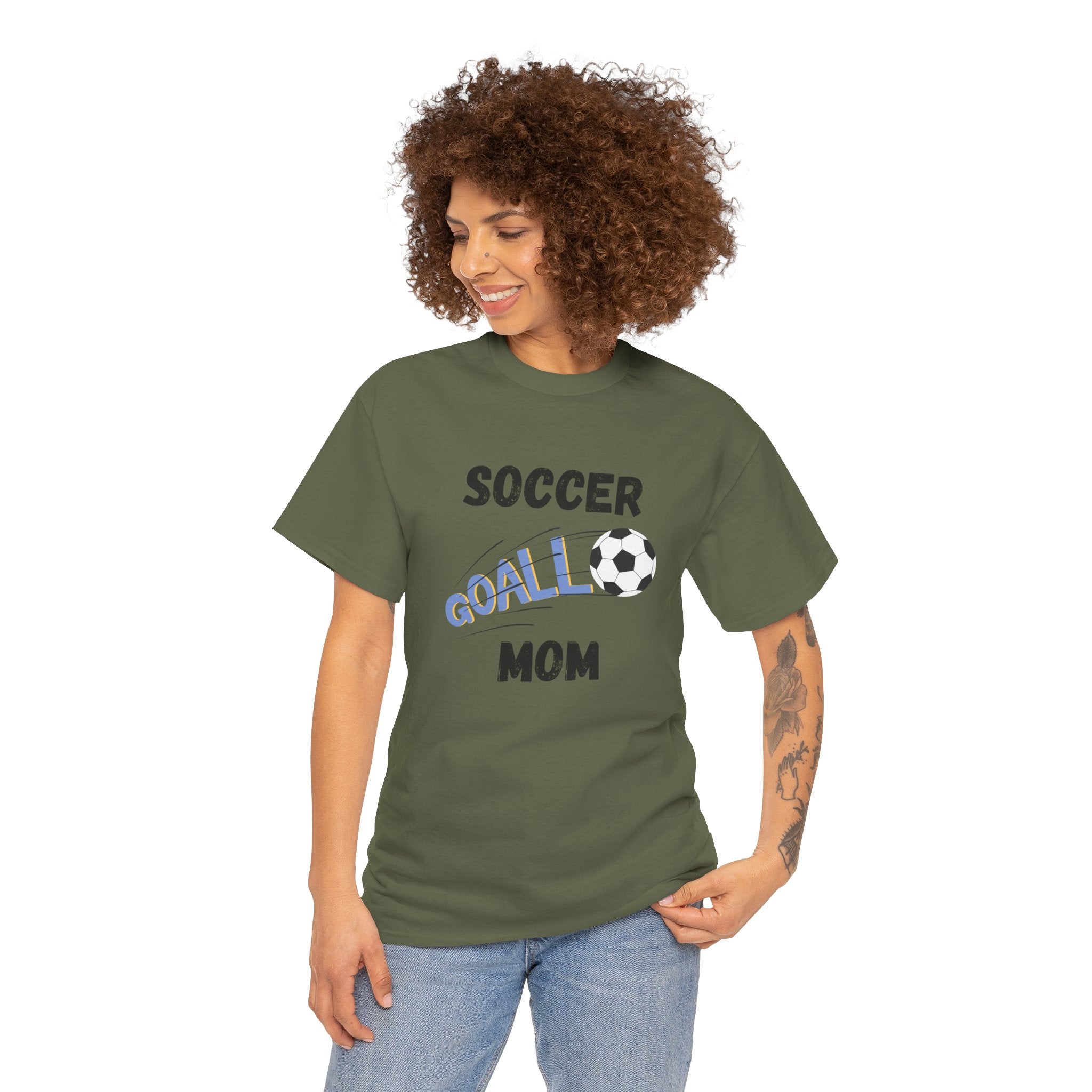 Soccer Mom T‑Shirt — 'Soccer Goal!' Graphic Tee with Soccer Ball