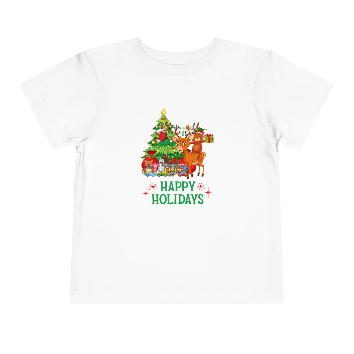 Happy Holidays Christmas Toddler Short Sleeve Tee