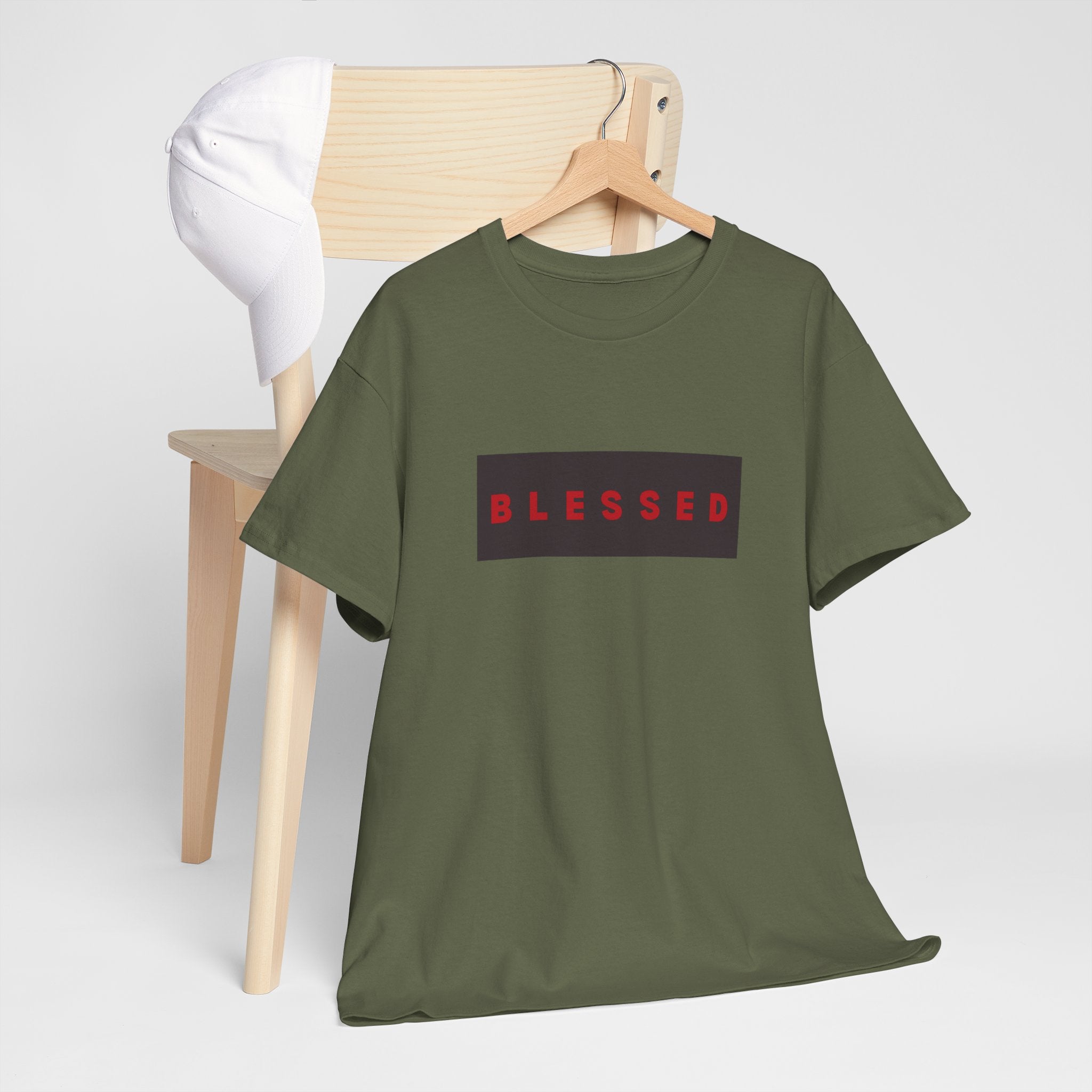 Blessed Box Logo T-Shirt — Minimal Christian Faith Tee