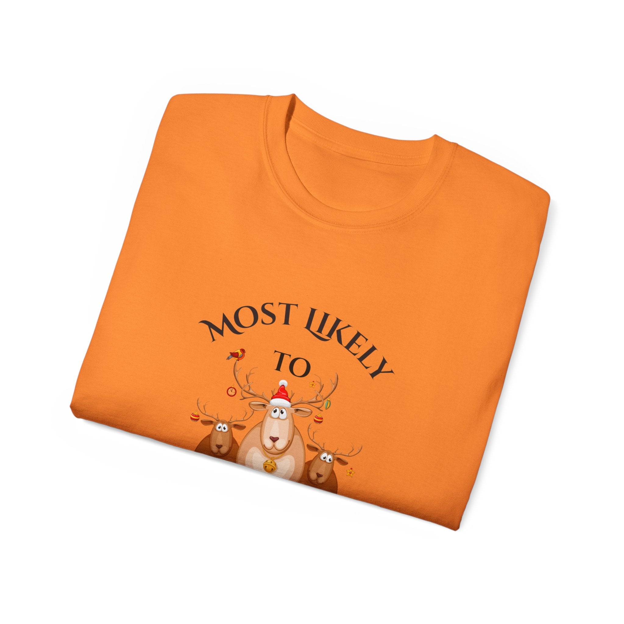 Most Likely To Bring A New Friend To Dinner Tee | Funny Unisex Cotton T-Shirt, Ideal for Parties, Gift for Foodies, Thanksgiving
