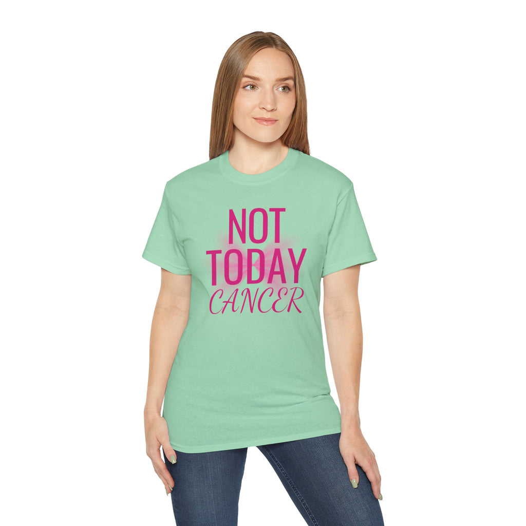 Not Today Cancer T-Shirt — Inspirational Cancer Awareness Tee with Pink Ribbon