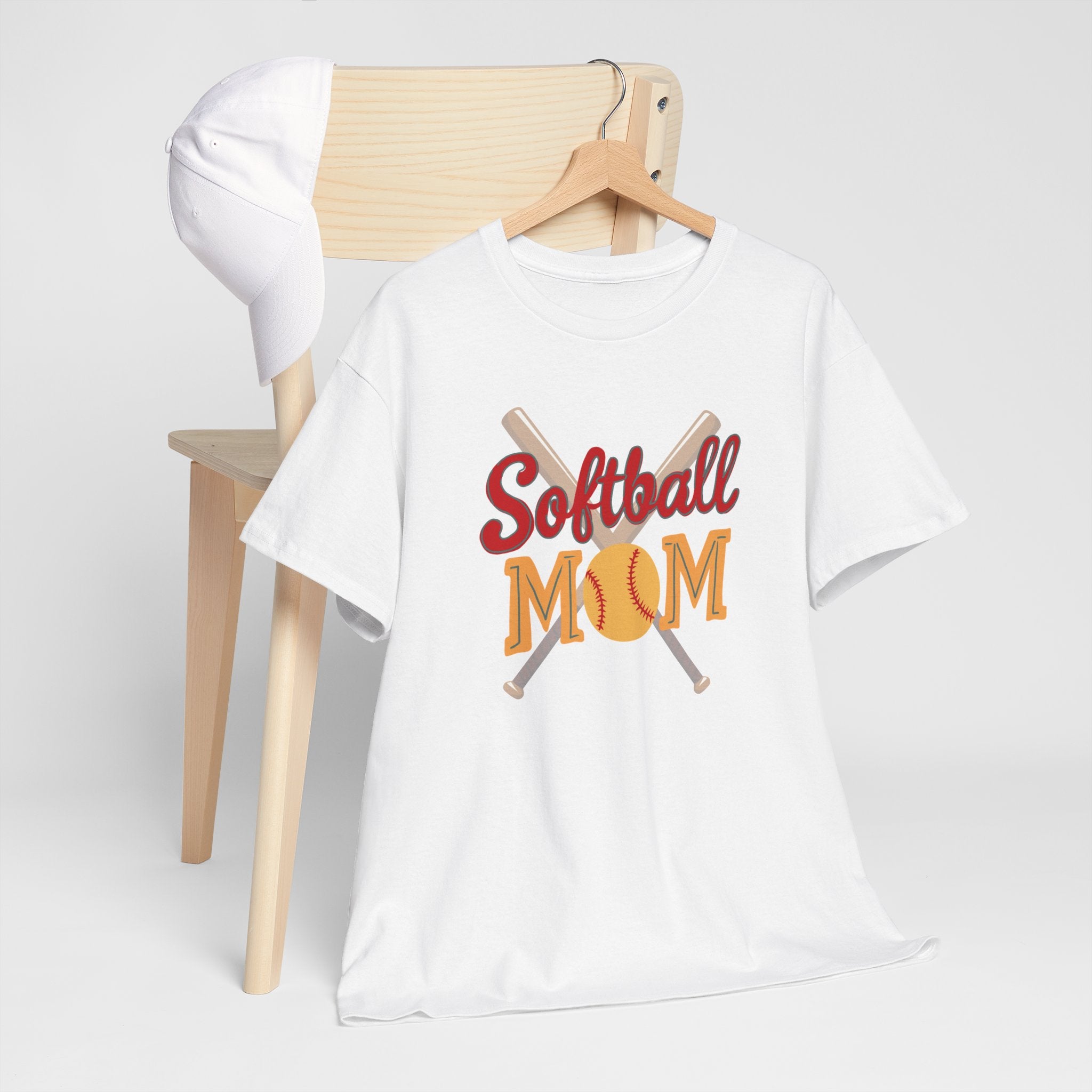 Softball Mom T‑Shirt — Retro Crossed Bats & Ball Tee for Proud Moms