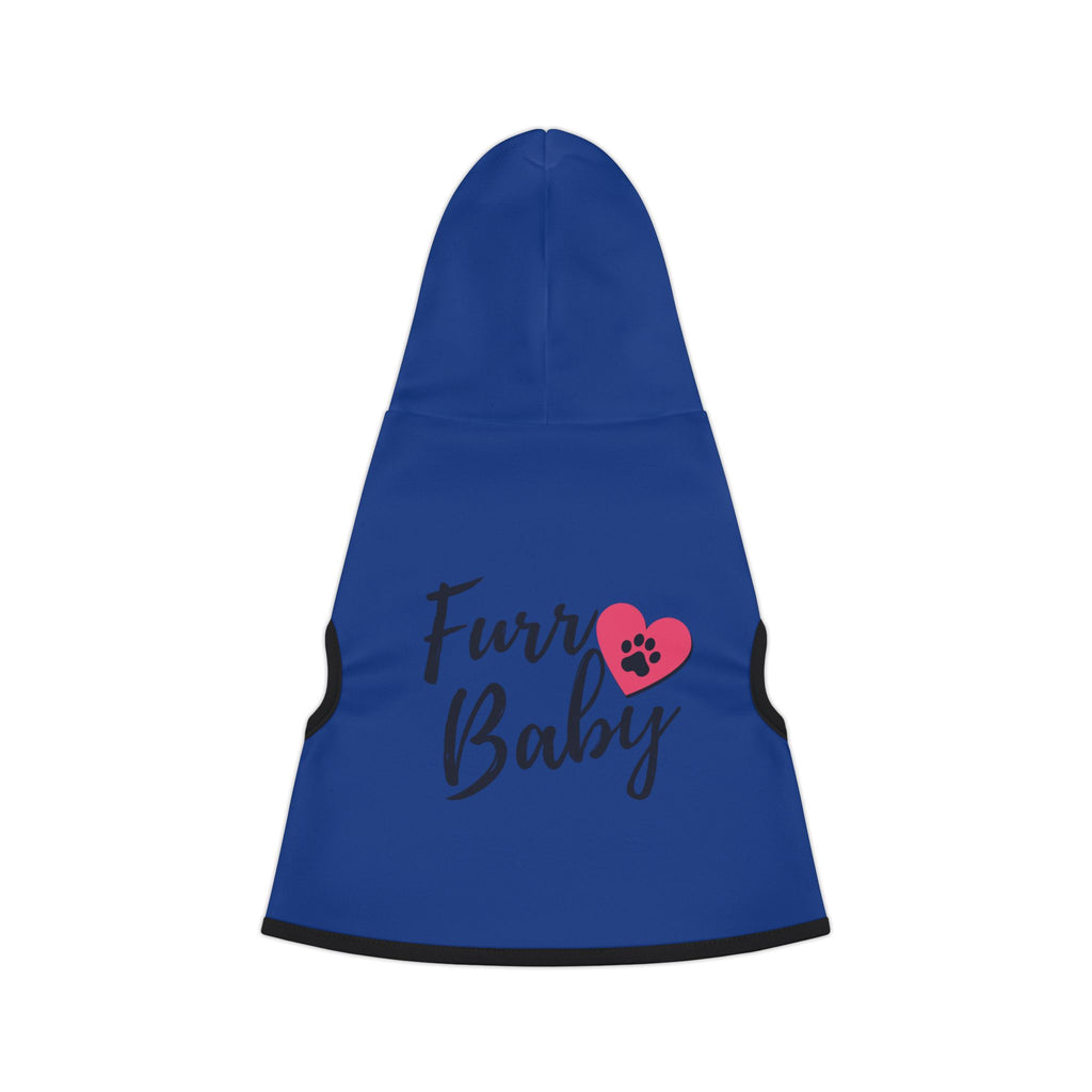 Pet Hoodie — "Furr Baby" Blue Dog & Cat Hoodie with Paw Heart