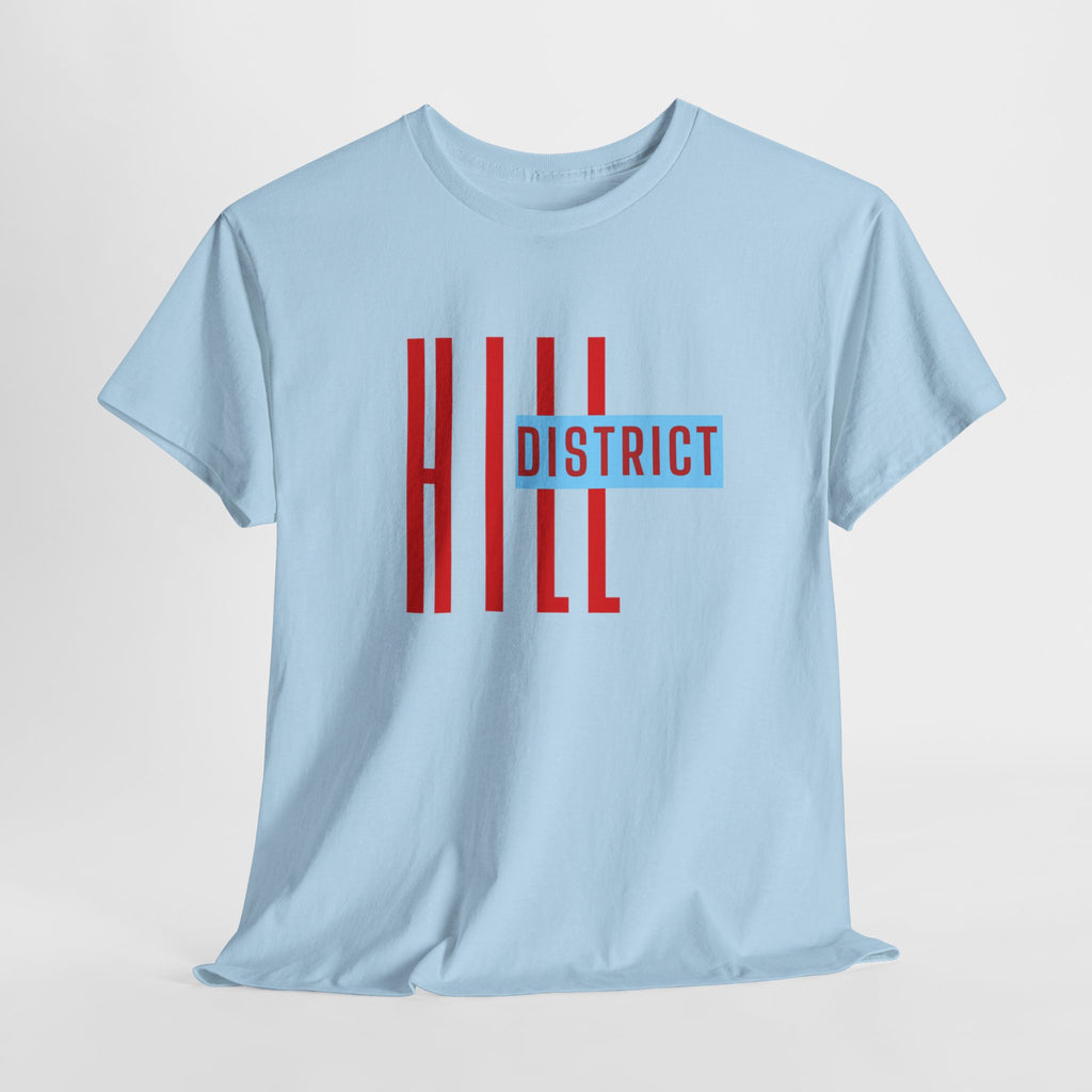 Hill District T-Shirt — Retro Red & Blue 'DISTRICT' Graphic Tee