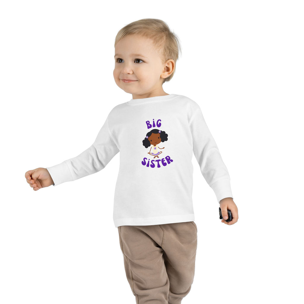 Big Sister Toddler Long Sleeve Tee — Cute Sister Announcement Shirt