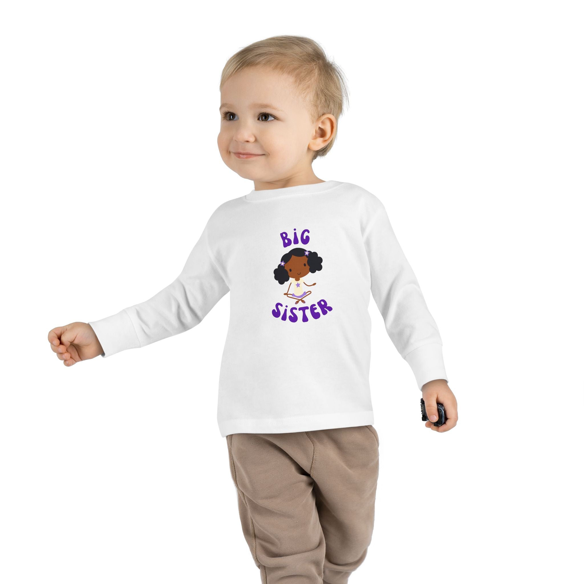 Big Sister Toddler Long Sleeve Tee — Cute Sister Announcement Shirt