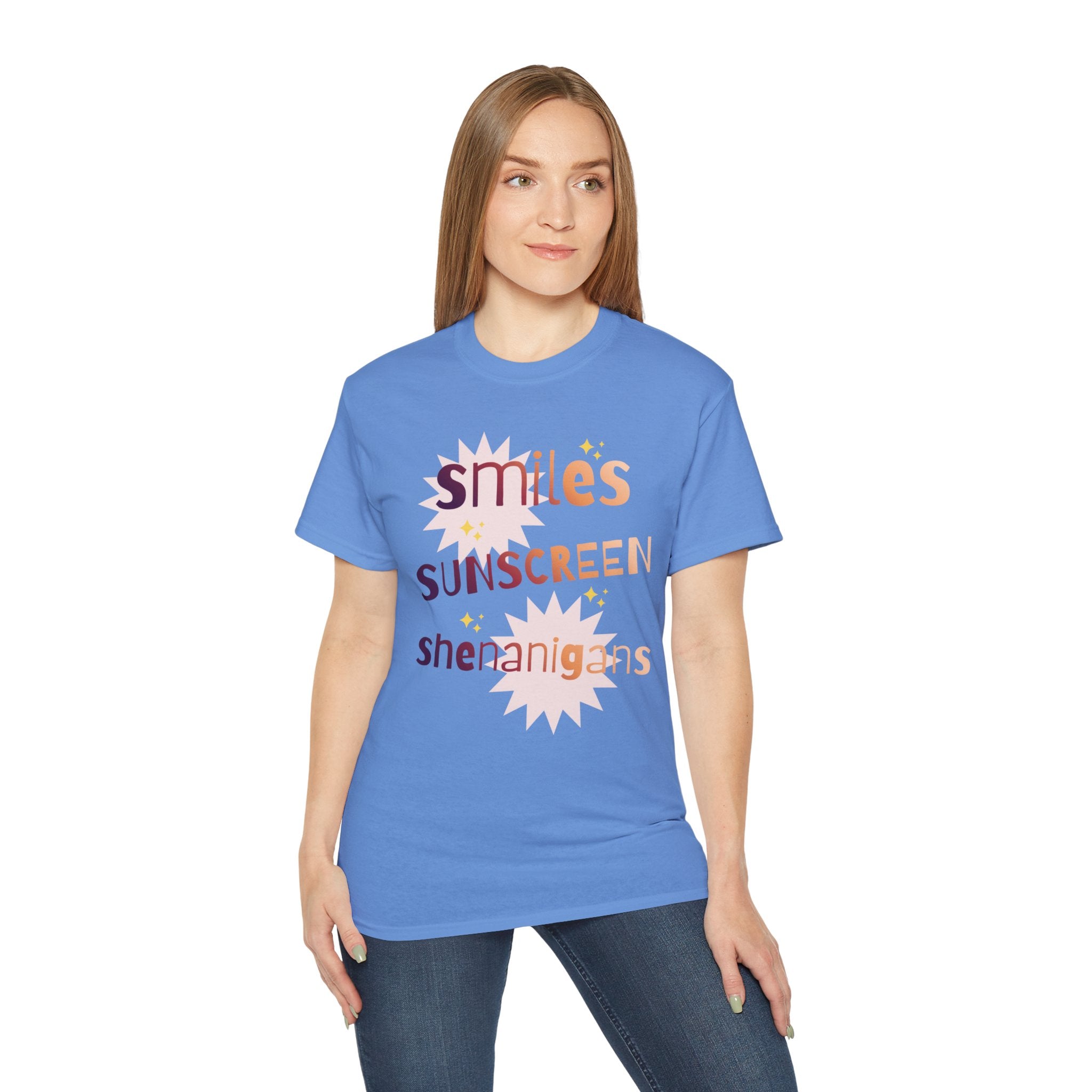 Smiles Sunscreen Shenanigans Tee — Fun Summer Beach Shirt
