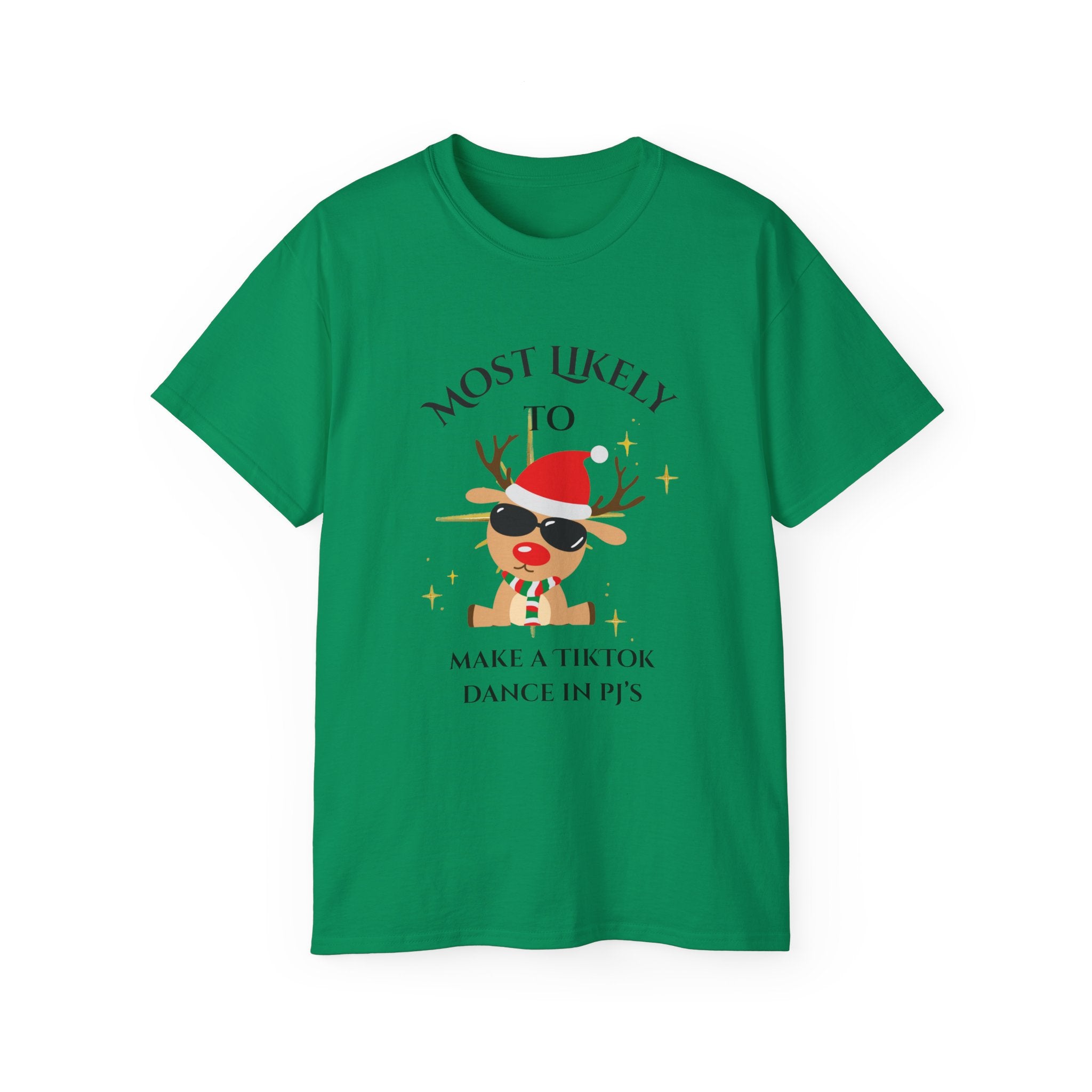 Most Likely to Make a TikTok... Funny Holiday T-Shirt, Perfect for Christmas Parties, Gift for Friends, Family Fun, Great for TikTok Dances