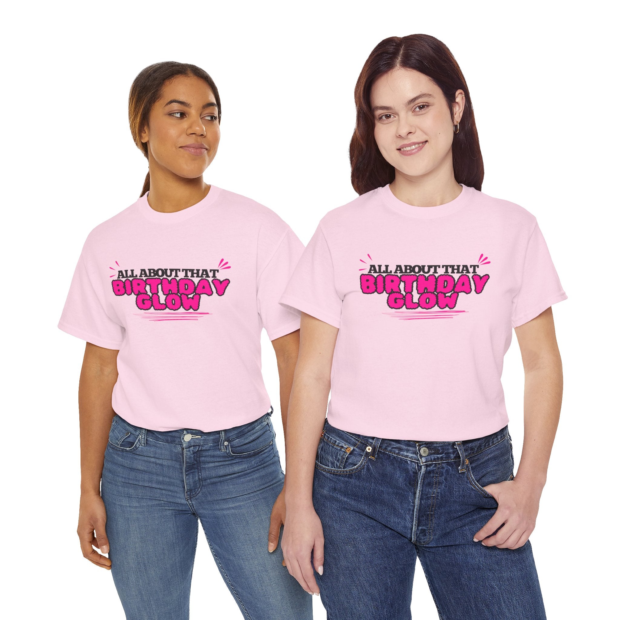 Birthday Glow Tee — "All About That Birthday Glow" Graphic Shirt