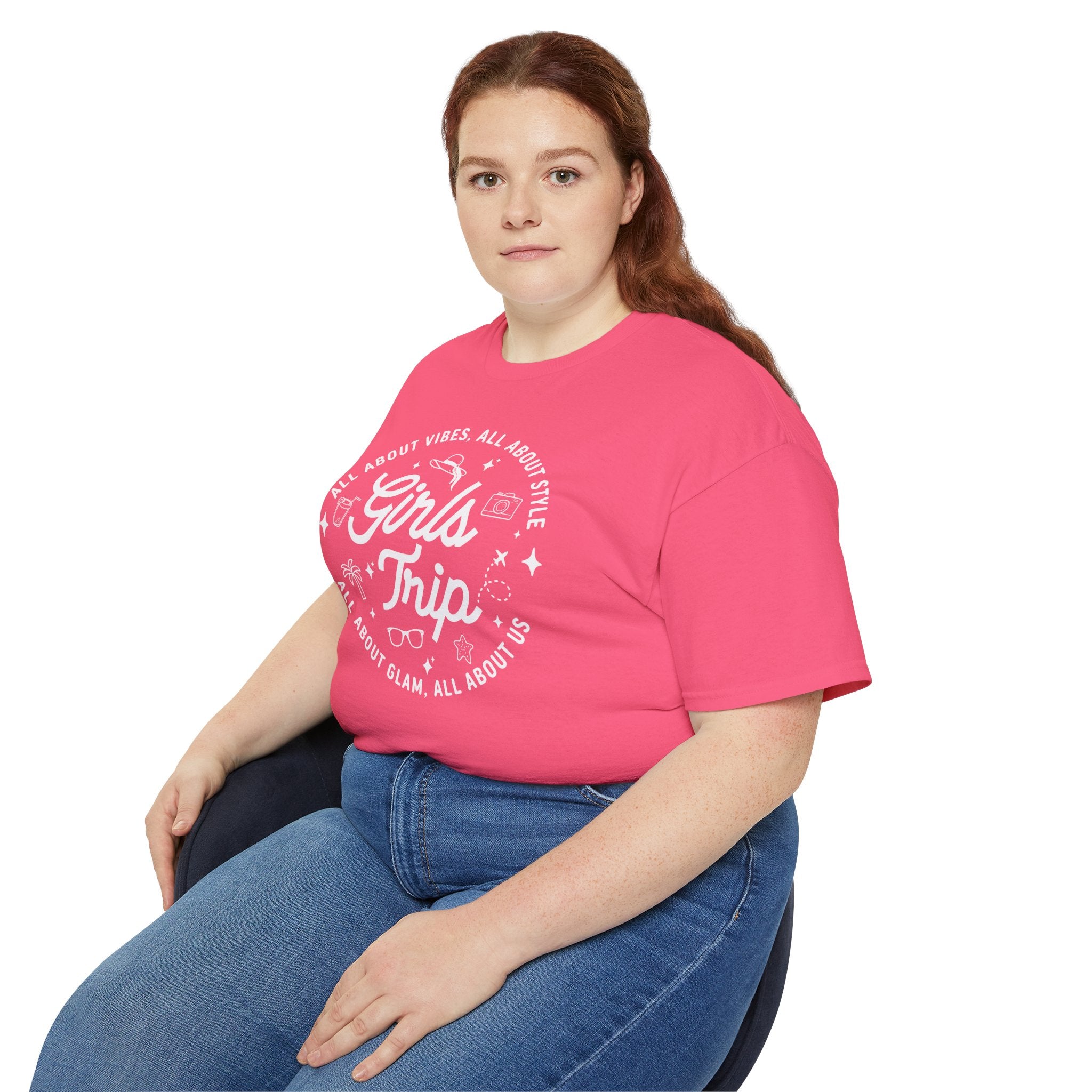 Girls Trip T-Shirt — 'All About Vibes, All About Style' Graphic Tee for Bachelorette & Vacation