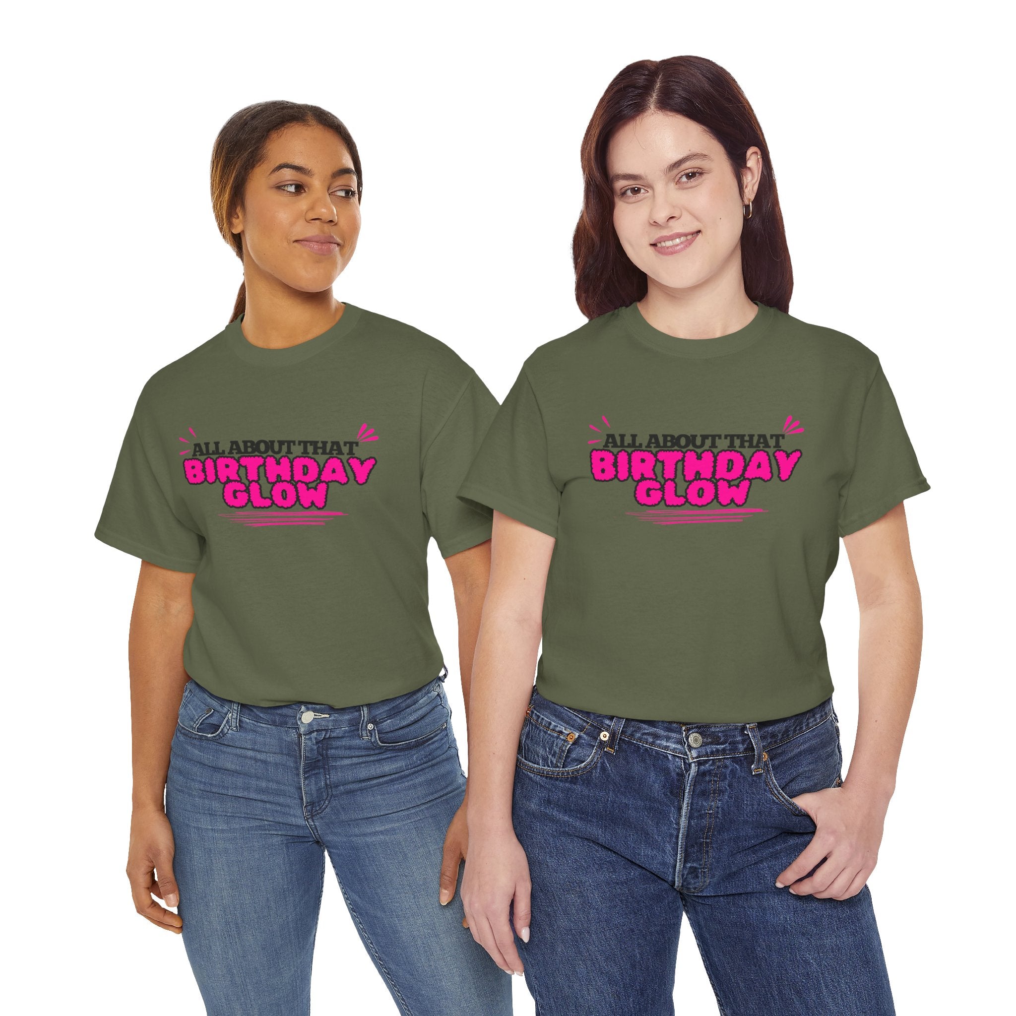 Birthday Glow Tee — "All About That Birthday Glow" Graphic Shirt