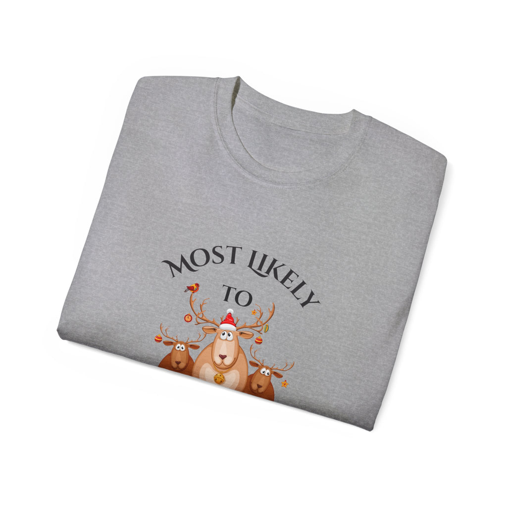 Most Likely To Bring A New Friend To Dinner Tee | Funny Unisex Cotton T-Shirt, Ideal for Parties, Gift for Foodies, Thanksgiving