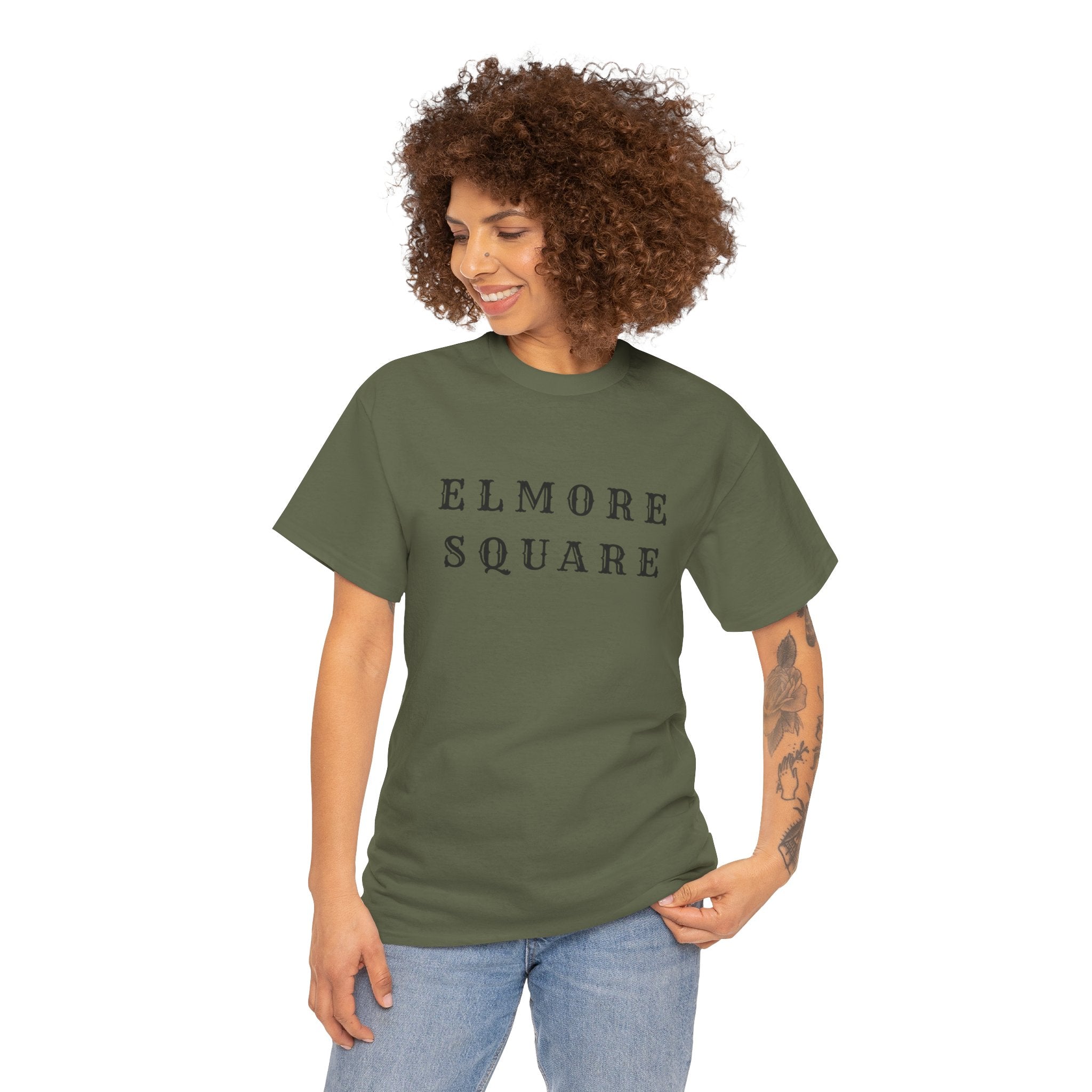 Elmore Square Vintage Text T-Shirt