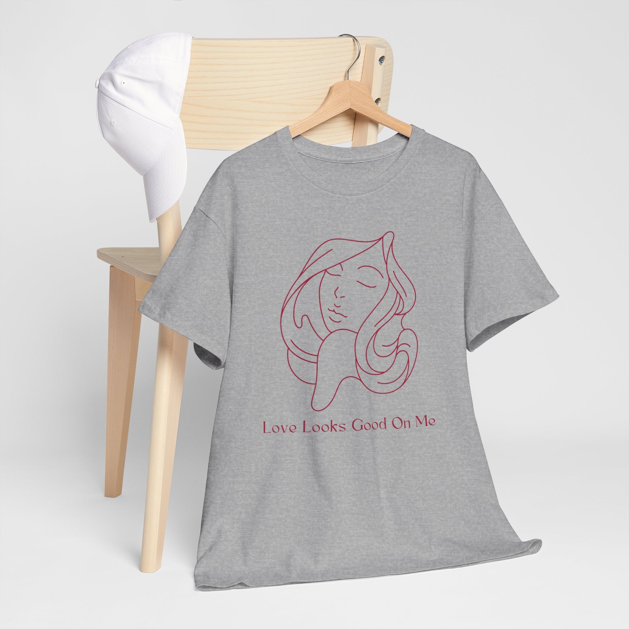 T-Shirt — 'Love Looks Good On Me' Minimal Line Art Tee