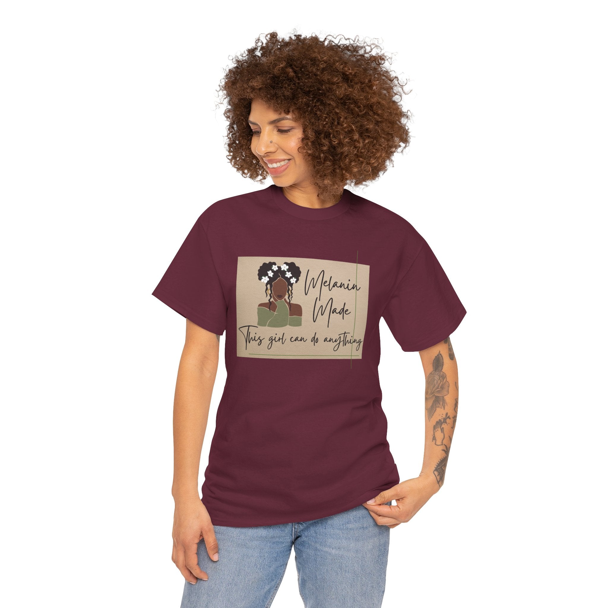 Inspirational Melanin Made Tee — "This girl can do anything"