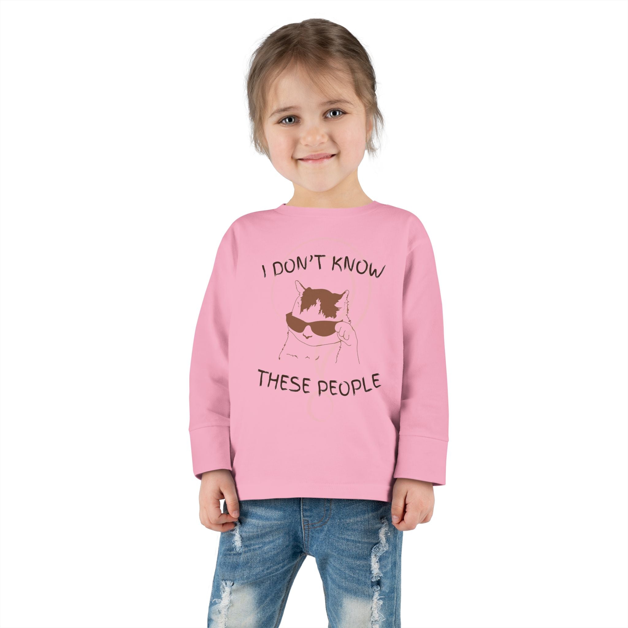 Toddler Long Sleeve Tee — "I Don't Know These People" Funny Kid Graphic Shirt