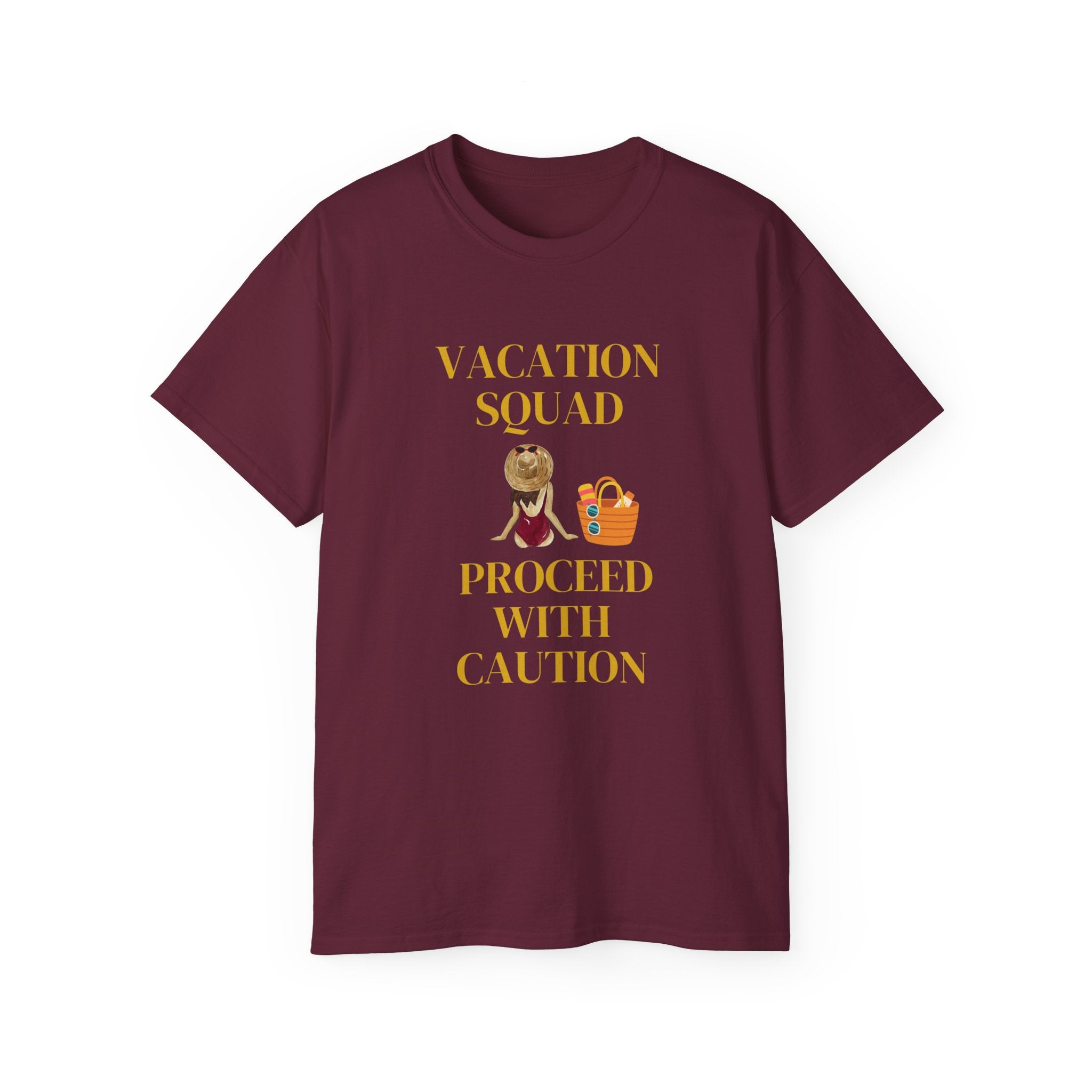 Vacation Squad Tee — “Proceed With Caution” Summer Shirt