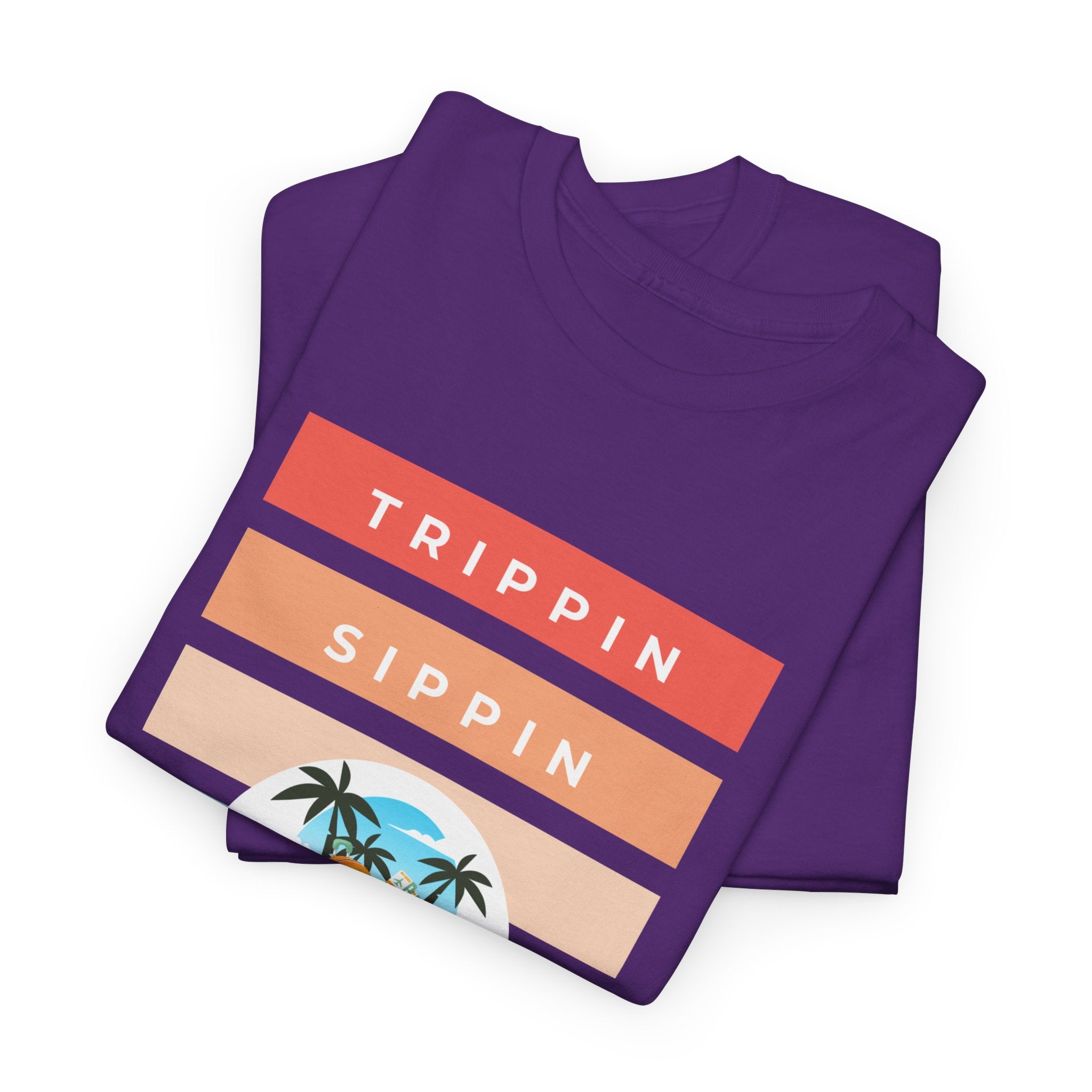 Trippin Sippin and Vibin Tropical Tee