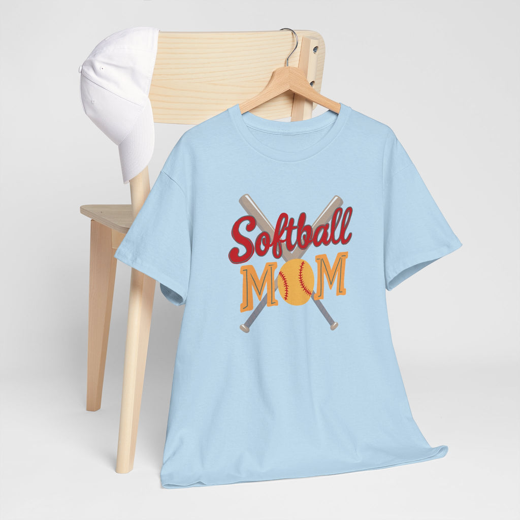 Softball Mom T‑Shirt — Retro Crossed Bats & Ball Tee for Proud Moms