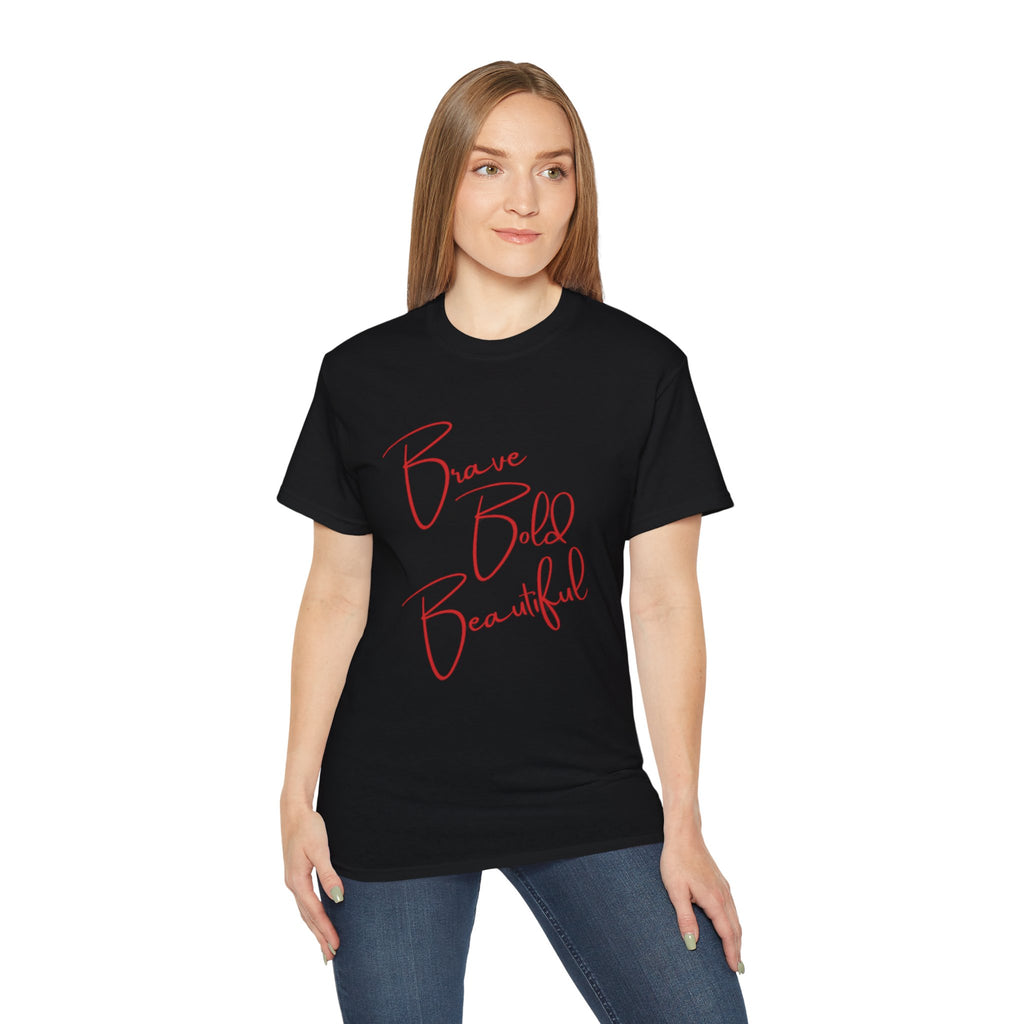 Brave Bold Beautiful Tee — Inspirational Script Women's T‑Shirt