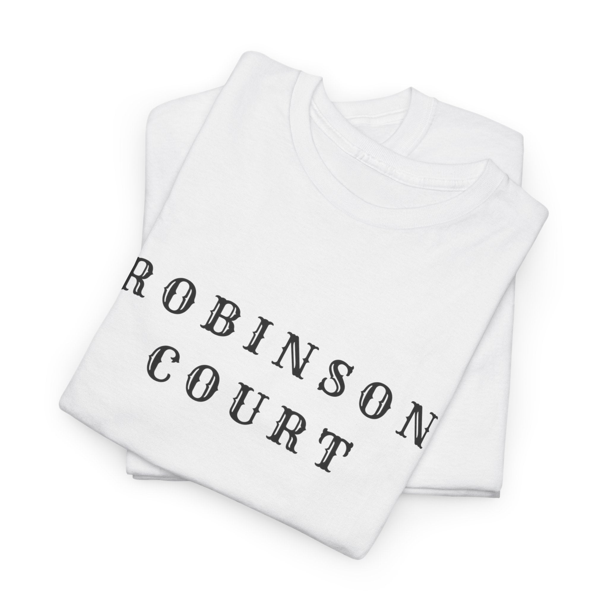 Robinson Court T-Shirt — Minimal Vintage Text Streetwear Tee