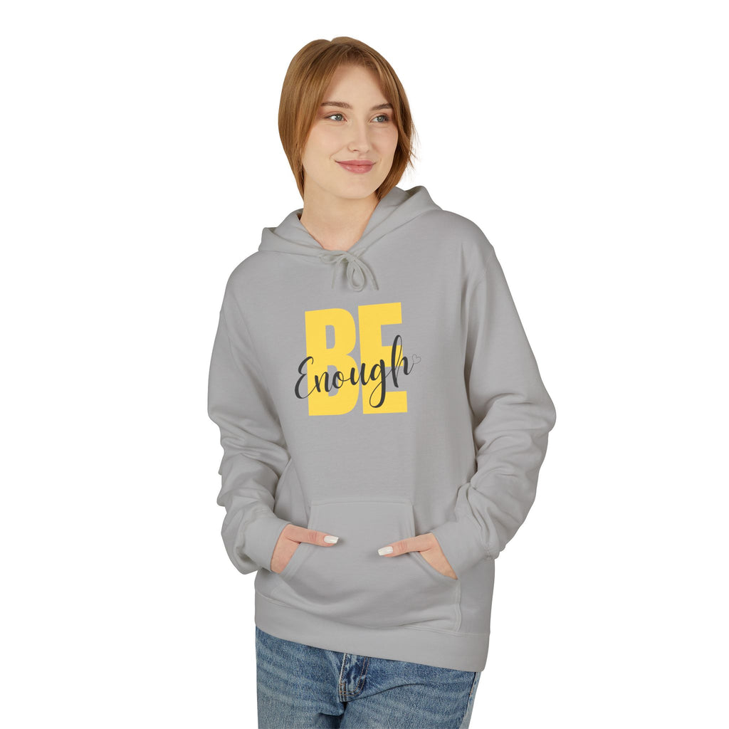 Hoodie – "Be Enough" Inspirational Yellow Script Pullover