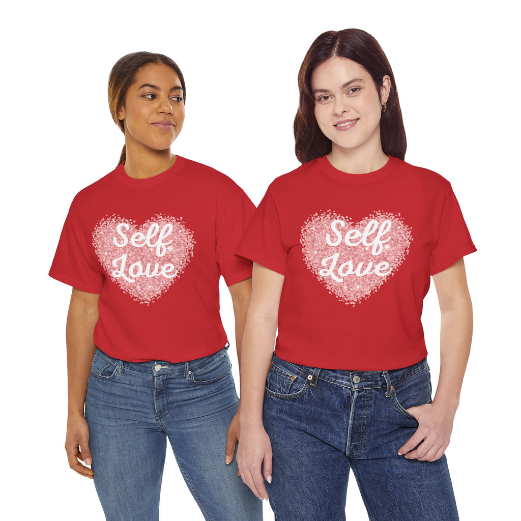 Self Love Tee — Pink Heart Mental Health Awareness Shirt