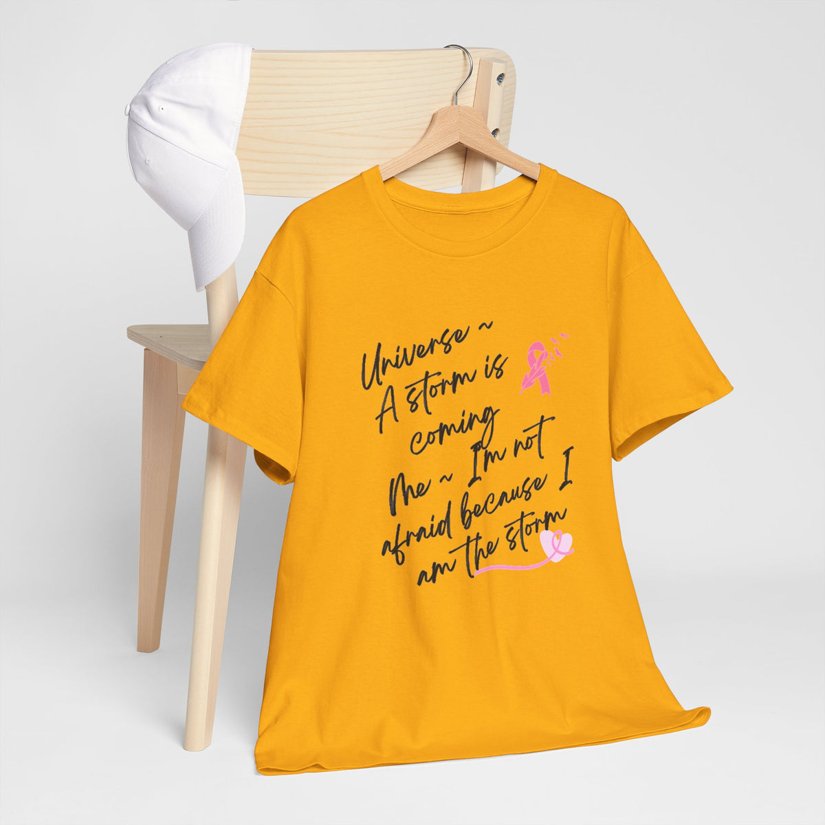 Breast Cancer Awareness Script Tee — "A Storm Is Coming" Inspirational T-Shirt